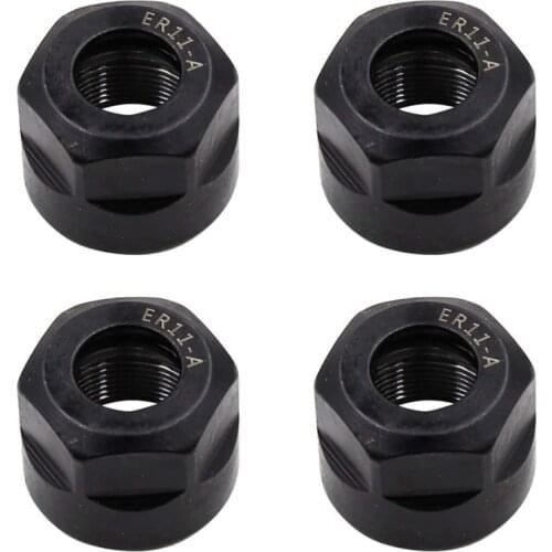 HLZS-4Pcs ER11-A Type M14 Thread Collet Clamping Hex Nuts, for CNC Milling Chuck Holder Lathe