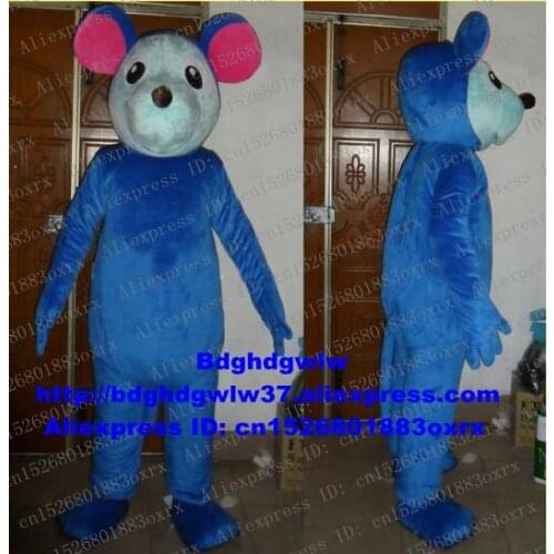 Blue Gopher Field Mouse Vole Wild Rat Mice Mascot Costume Adult Cartoon Character Advertising Campaign Hilarious Funny zx2820