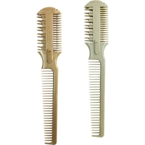 2pcs Haircut Comb Dual Side Durable Plastic Portable Multifunction Cutter Comb Haircut Comb Razor Comb for Barber Shop Home