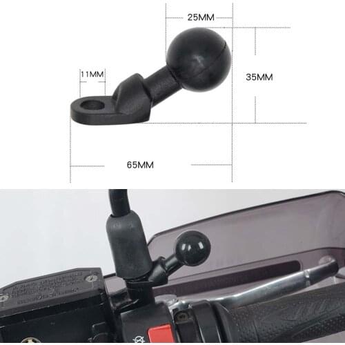 JINSERTA Motorcycle Angled Base W/ 10mm Hole 1'' Inch Ball Head Adapter Work for RAM Mounts for Gopro Camera Smartphone