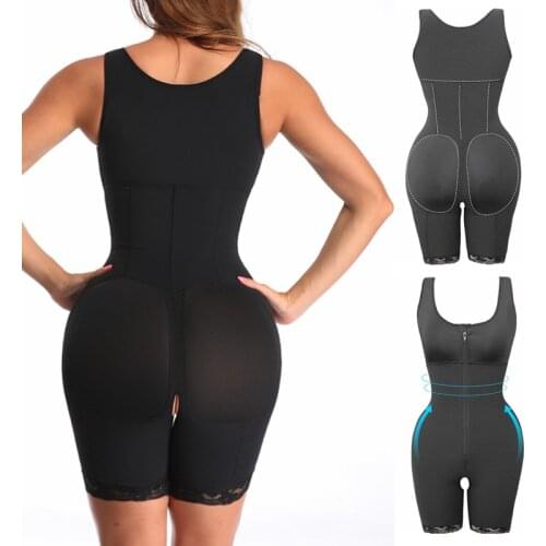 Seamless Butt Lifter Hip Shapewear Women Zipper Full Body Shaper High Waist Slimming Corrective Underwear Tummy Control Bodysuit
