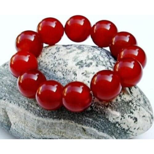 Red natural agate bracelet jade bracelet South Red chalcedony crystal bracelet jewelry beads hand on men and women