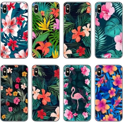 Summer Floral Flower tropical Transparent Phone Case For iPhone 12 11 Pro Max Mini XS Max XR X 8 7 Plus 6 6S Plus 5 5S SE 2020