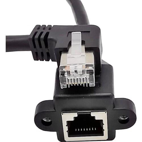 Left Right UP Down Angled 90 Degree 8P8C FTP STP UTP Cat6 RJ45 with screw Lan Ethernet Network Extension Cable