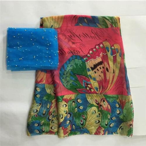 LX!2019 stylish African silk chiffon printed fabric for ladies to wear soft and comfortable printed silk fabric! F32432