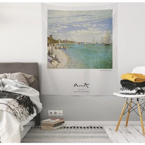 Ins Small Fresh Decorative Painting Tapestry Abstract Painting Art Wall Hanging Beautiful Scenery Tapestry Living Room Decor