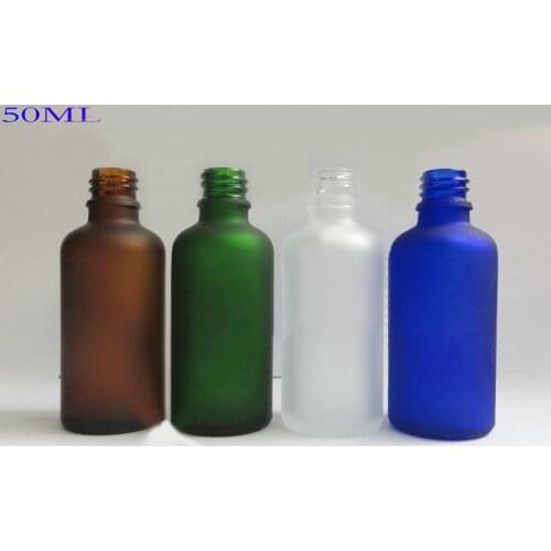 50ml frosted brown/green/blue/clear empty glass bottle lotion emulsion essence oil liquid serum complex recovery skin packing