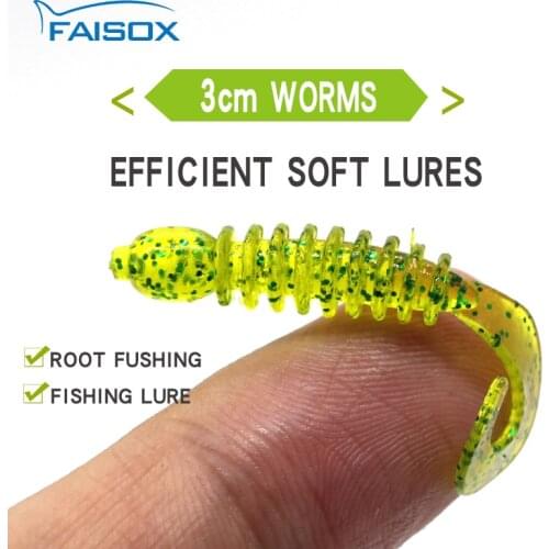 Worms Soft Lure Efficient Soft Lures Fishing Lures 3cm Micro matter Wobblers Baits Color Baits