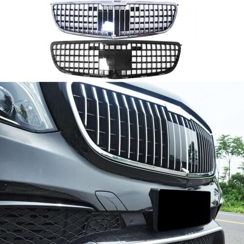 Front Bumper Racing Grill Billet Grille Cover For Mercedes-Benz X166 GLS-Class 2016-2019 Maybach Style