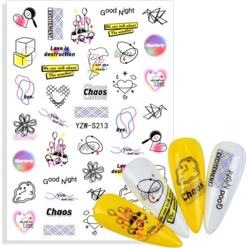 1pcs Adhesive Nail Stickers Cute Cartoon Transfer Sliders For Nails Dog Cat Water Decals Anime Tatto For Manicure