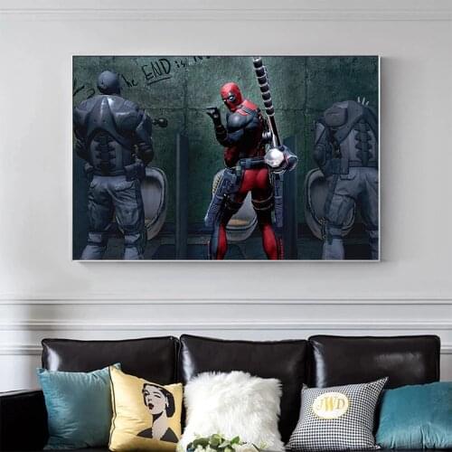 Marvel Avengers Canvas Painting Superhero Toilet Humor Funny Posters and Prints Wall Art Print Canvas Kids Gifts Home Decoration