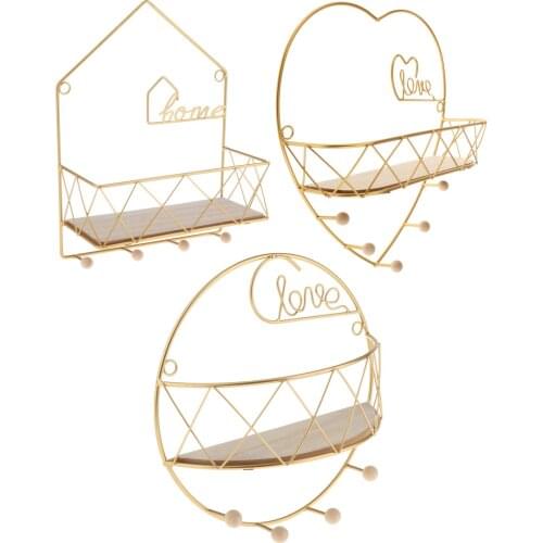 House Heart Round Shaped Floating Shelves Wall Mount Rustic Wood Wall Shelves