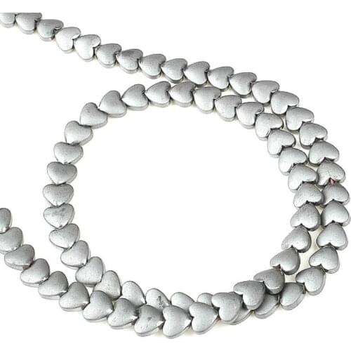 Natural Obsidian Magnet Beads Vacuum Plating Heart-shaped Hematite Beads DIY Handmade Bracelet Necklace Accessories