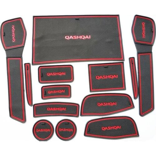 Non-slip auto Interior door gate pad cup mat for nissan qashqai j11 2014-2019,13pcs/lot,car accessories
