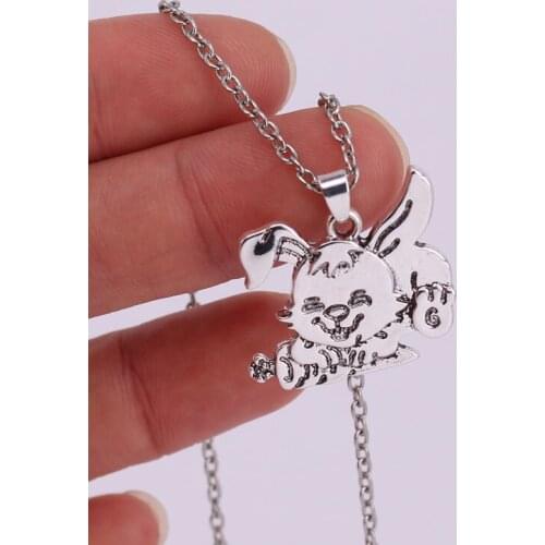 Hzew Rabbit and its carrot Pendant Necklace cute rabbit necklaces