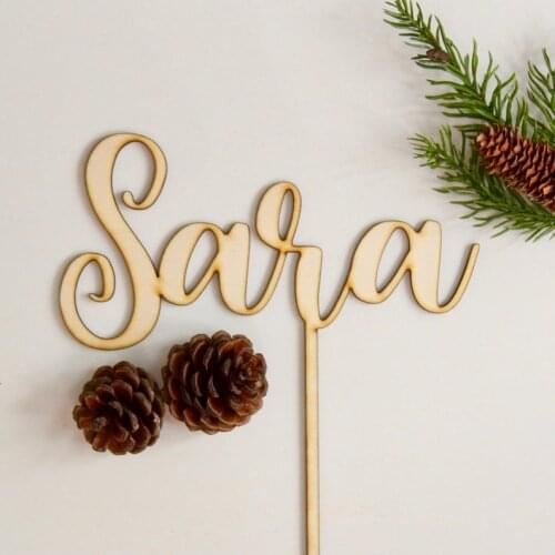 Personalized Name Cake Topper Wooden Cake Topper Custom Happy Birthday Cake Topper Party Decoration Kids Birthday Party Supplies