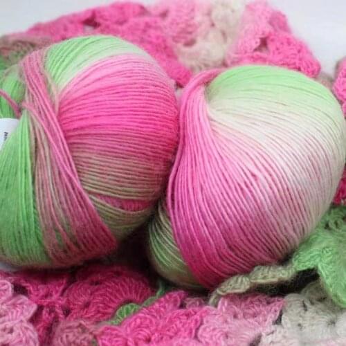High Quality 50g/ball 180 meters 100% Merino Wool Crochet Yarn Thick For Hand Knitting Rainbow Space Dyed Baby Yarns Wool Thread