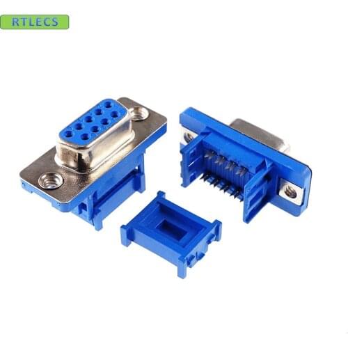 D-sub connector IDC type 9Pin Female blue insulator Rohs free shipping 1000pcs by UPS