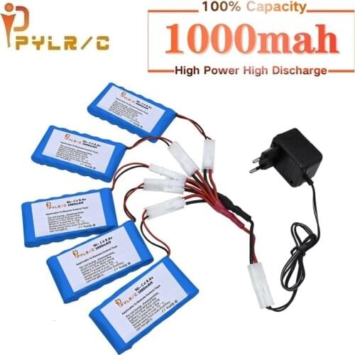 With Tamiya 2P Plug 8.4v 1000mah Ni-CD Battery And Charger For Rc toys Car Tank Robot Gun Boat AA 8.4v Rechargeable Battery Pack