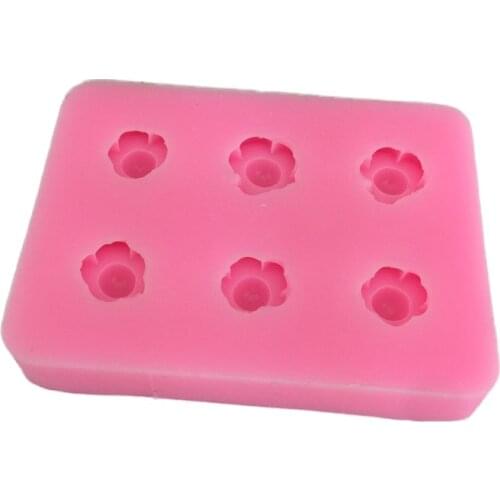 Six-hole flower daisy cherry blossom silicone mold chocolate Mu Si fondant baking mold diy gypsum drops decoration