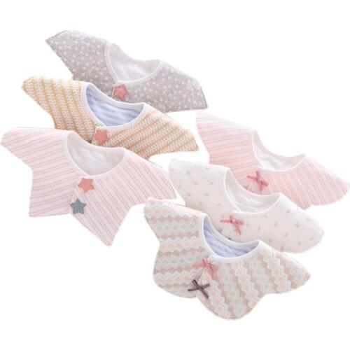 Baby Bibs Cotton Flower Waterproof Cloth Saliva Towel Rotating Babador Feeding Smock For Boy Girl Infant Burp Cloths Bandana