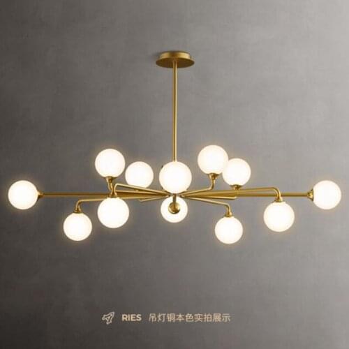 Postmodern luxury art deco chandelier for Dining Room Kitchen glass ball molecular lamp farmhouse gold chandelier lighting