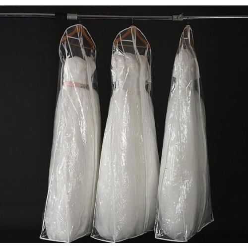 Wedding Dress Transparent Cover Storage Display Bags Dustproof Waterproof Moisture-proof Large Bridal Gown Garment 160/170/180CM