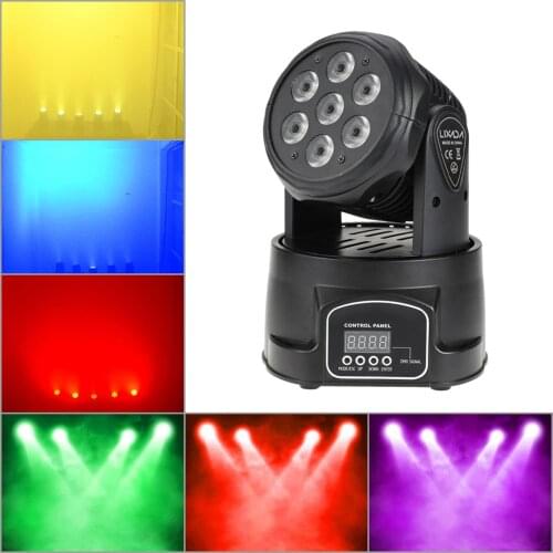 105W 7 LEDs RGBW 4 in 1 LED Stage Effect Wash Lightig Moving Head Light DMX512 9/14 Channel for DJ Disco Stage Party Lighting