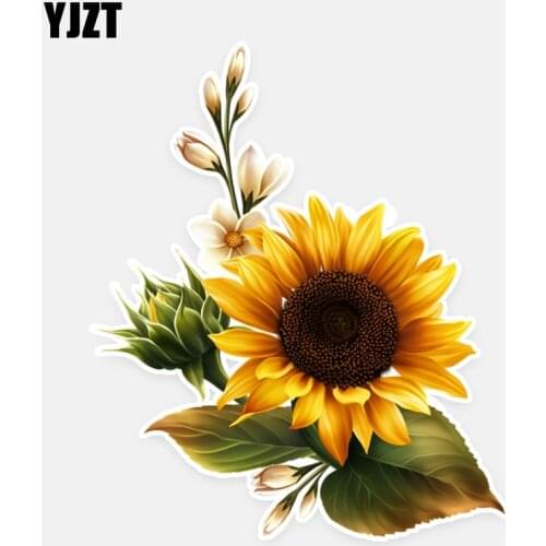 YJZT 11.5*13.7CM Sunflower Decor Flowers Car Stickers High Quality Personalized Colored 11A0725