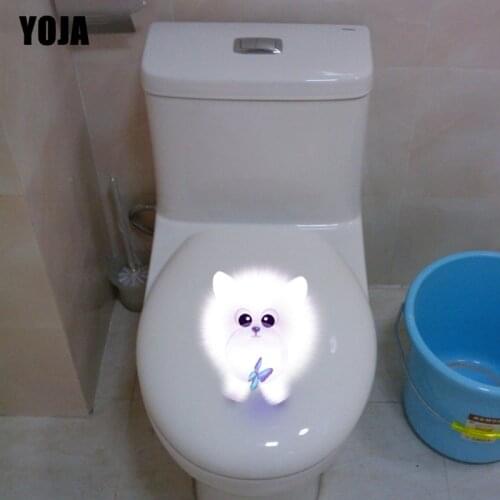 YOJA 18.7*23.4CM Beautiful Pet Dog BedRoom Home Decor Toilet Decal Wall Sticker T3-0675