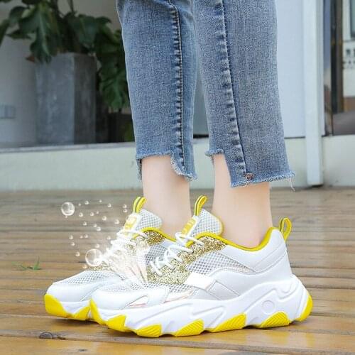 Tenis Feminino 2020 Womens Non-slip Platform Walking Shoes Tennis Shoes Air Cushion Mesh Shoe Gym Athletic Sport Sneakers Woman