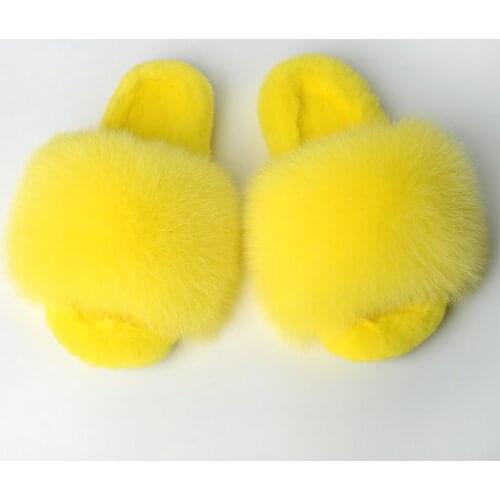 Womens Fur Slippers .Ladies Shoes, Plush Sandals,Fox Hair, Warm Winter Slippers, New Spring Summer Winter 2021 Collection