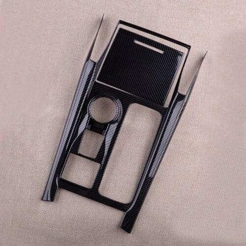 1Set ABS Interior Gear Shift Box Panel Cover Trim Frame Carbon Fiber Texture LHD Fit For Ford Explorer 2020-2021