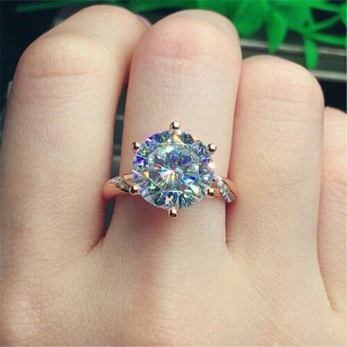 100%18K Gold ring 3 Carat D color VVS Moissanite Diamond Ring Genuine MO-005