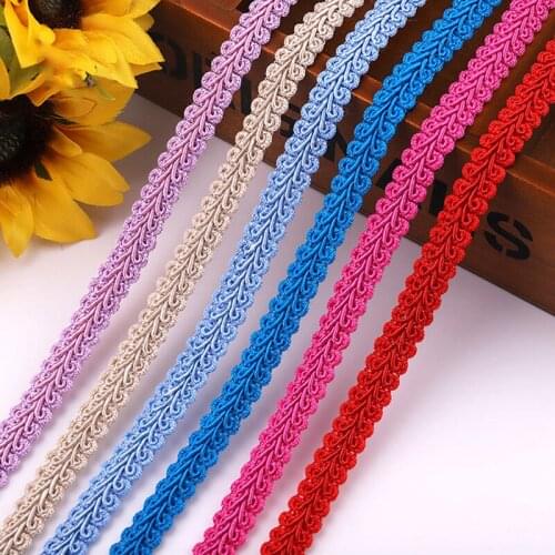 12mm Eco-Friendly Colorful polyester herringbone centipede lace high quality clothing decoration accessories lace ribbon