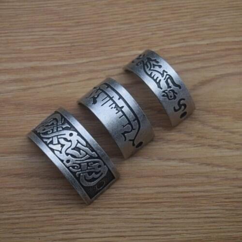 12pcs Carved Dragon Cat Pattern Animal Hairpin Viking Runes Jewelry