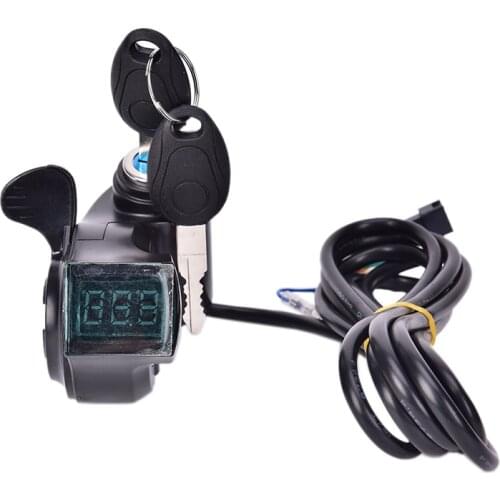 173g Electric Bike Half Wrist Throttle Grip Handle LED Display Indicator/Lock Key Knock Half Twist Throttle