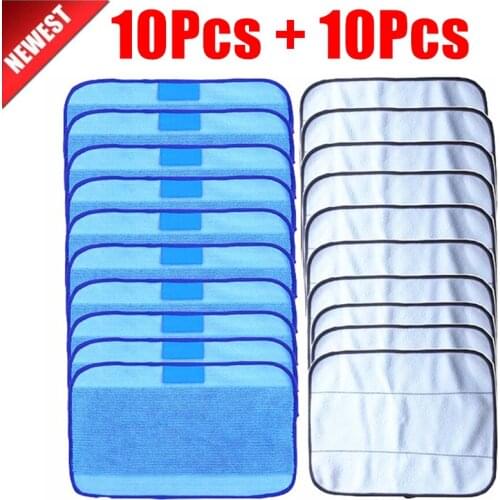 20pcs/lot Mixed Microfiber 10pcs Mopping Cloths wet + 10 pcs dry for iRobot Braava 380 380t 320 Mint 4200 4205 5200 5200C