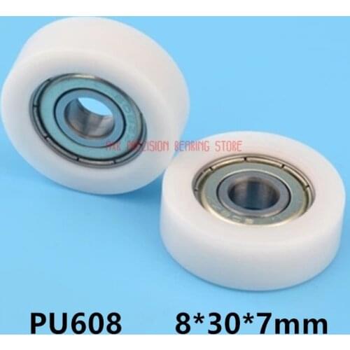 2021 Time-limited Plastic Bearing Nylon Wheel Roller Pulley10 Pcs U Embedded 608 Groove Ball Bearings 8*30*7mm Guide Pulley