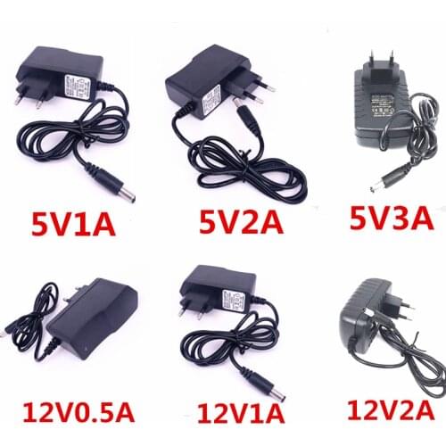 3V 5V 6V 7.5V 7V 9V 10V 12V US EU DC Power Adapter Supply 0.5A 1A 1.5A 2A 5.5*2.5mm 1m Cable Power Charger for Battery LED Light
