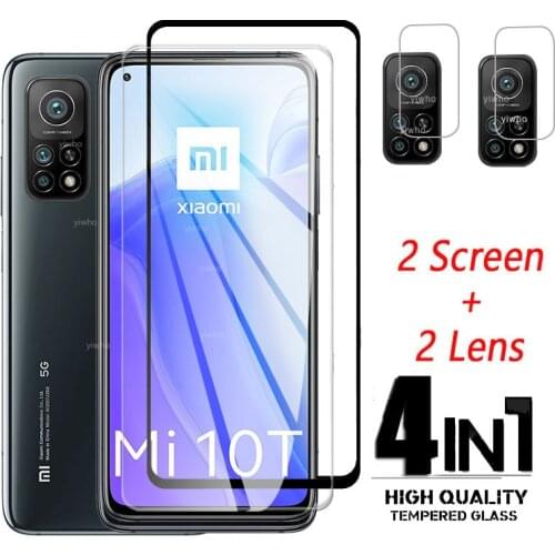 4 in 1 on for Xiaomi mi 10t pro 5G Tempered glass screen protector xiami 10t pro 2020 Glass For mi 10T lite Pro Camera lens Film