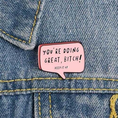 Cartoon Dialog Brooch Bag Clothes Backpack Lapel Enamel Pin Badges Alloy Jewelry Gift For Friend Women Accessories