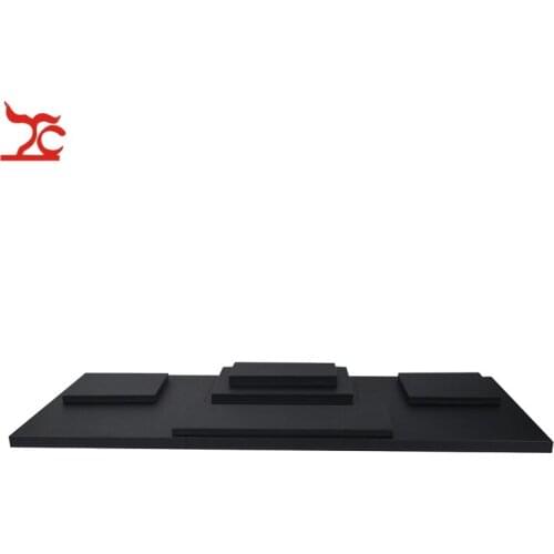 Wooden Jewelry Display Substrate Black Leatherette Window Showcase Bottom Board Store Jewelry Display Increase Tray Box Platform