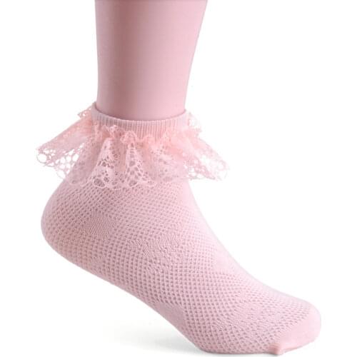 1 Pair Lytwtws Cute Lace Breathable Thin Newborn Baby Girl Kids Sock Anti Slip Summer Mesh Socks Gift Children