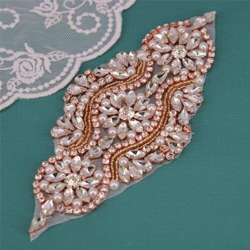 DIY Bridal Dresses Belt Shoes Headbands Garter Motif Crystal Appliques Fashion Crystal Bridal Costume Beaded Dress Decoration