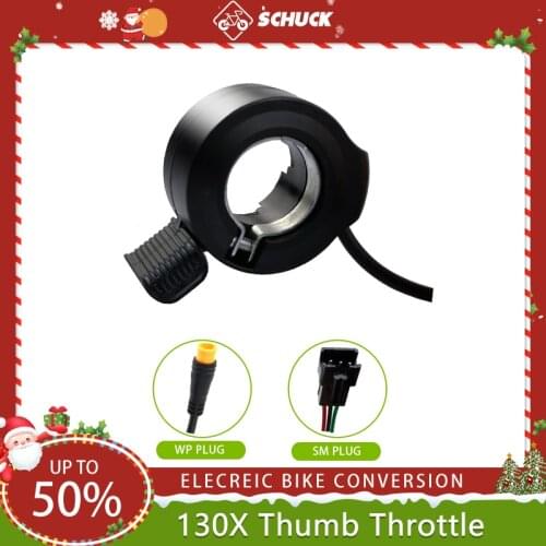 Ebike WUXING 130X Thumb Throttle SM/Waterproof Plug 12V24V36V48V60V72V Right Left Hand For Electric Bicycle Conversion Kit