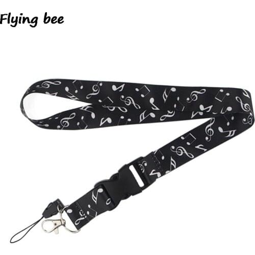 Flyingbee Beat the Melody Lanyard Phone Rope Keychains Phone Lanyard for Keys ID Card Cartoon Lanyards For Men Women X0471