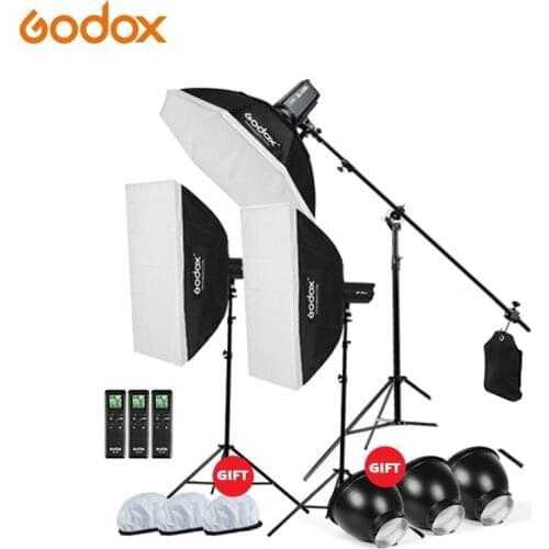 Godox SL-200W 200Ws 5600K Continuous Light Studio LED video Light With Softbox Light Stand Boom Arm Standard reflector