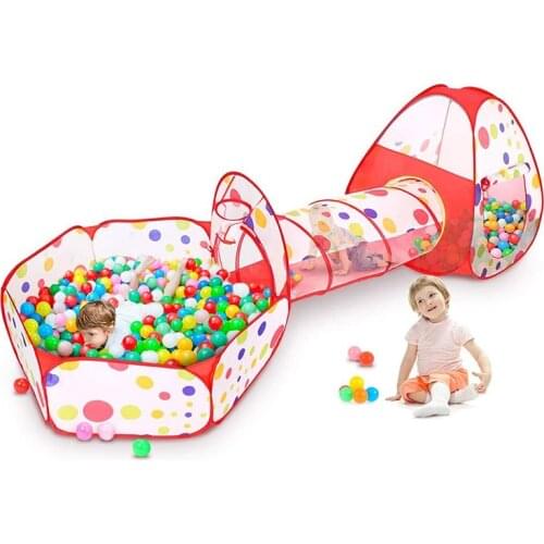 3 In 1 Play Tent Baby Toys Ball Pool for Children Kids Crawl Tunnel Foldable Kids Play Tent Playpen Tunnel Play House