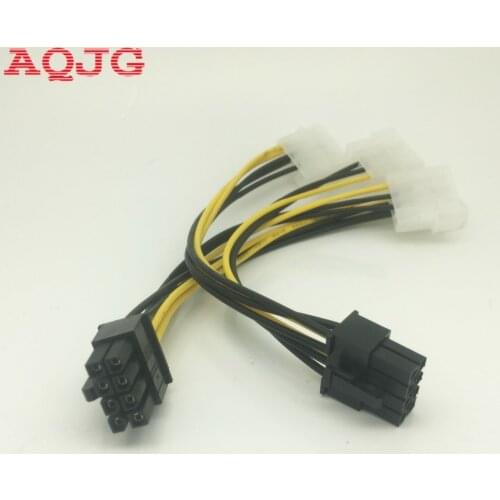 18cm 8Pin To Dual 4Pin Video Card Power Cord Y Shape 8 Pin PCI Express To Dual 4 Pin Molex Graphics Card Power Cable